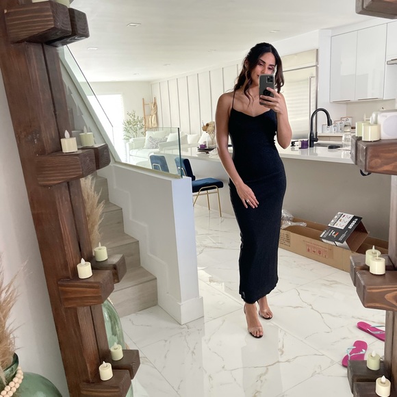 Black Midi Cocktail Dress - Picture 5 of 5